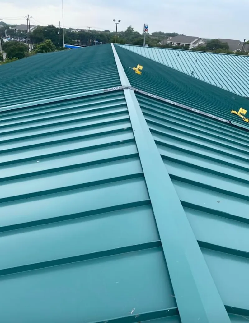 Green commercial metal roof ridge and valley for Metal Roof Repair in Wickenburg